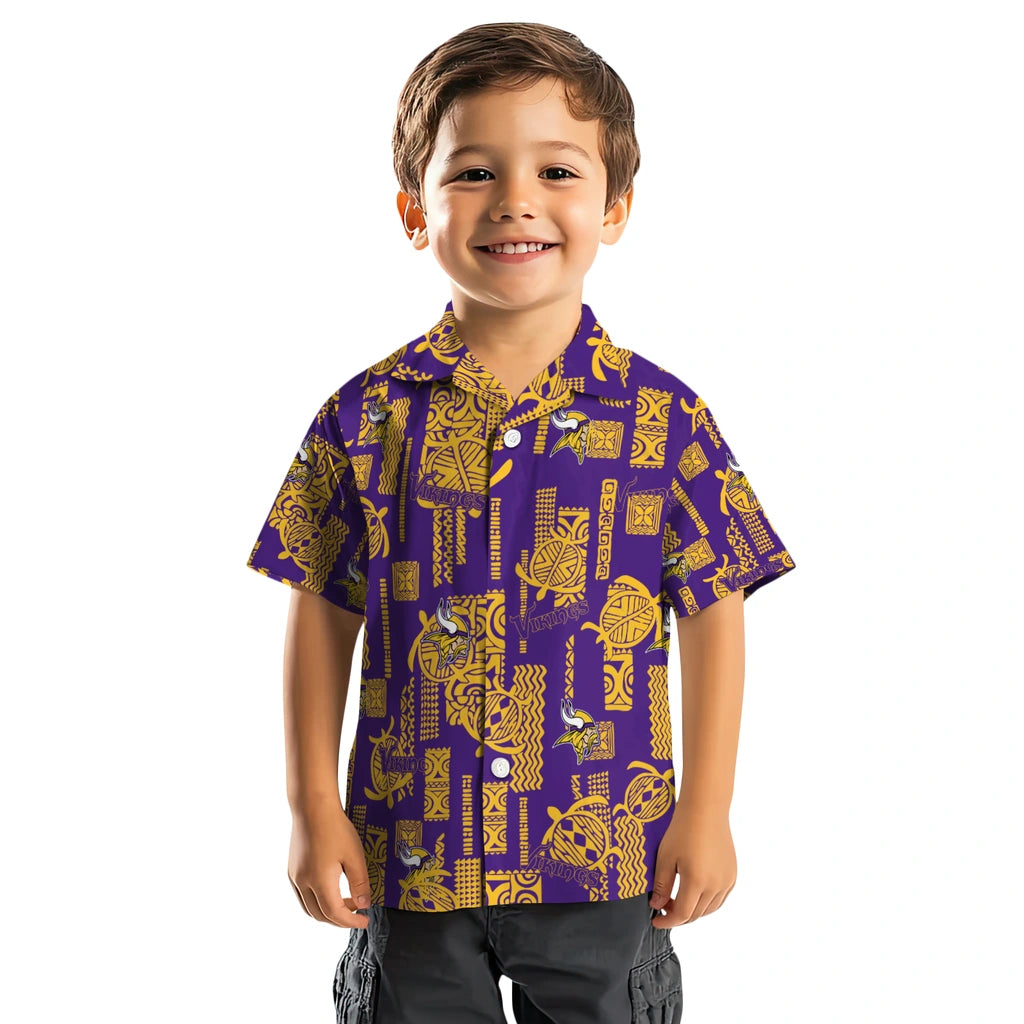 Minnesota Vikings Hawaiian Shirt - Turtle Lines | Hula Hawaiian Shirts