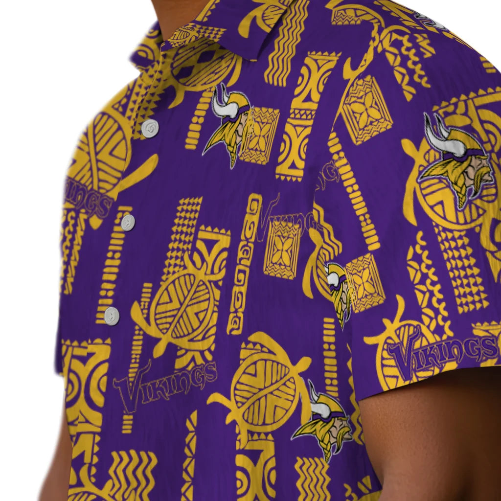 Minnesota Vikings Hawaiian Shirt - Turtle Lines | Hula Hawaiian Shirts