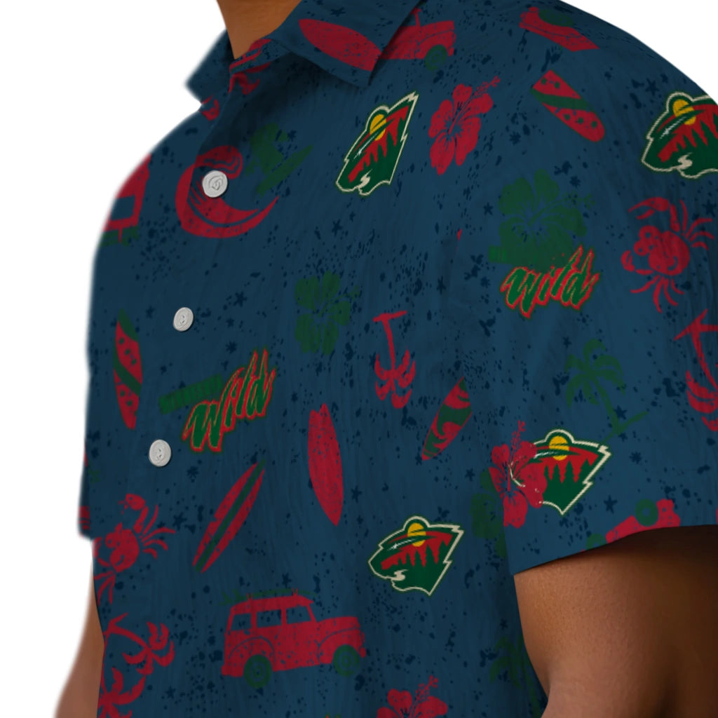 Minnesota Wild Hawaiian Shirt - Beach Vibe | Hula Hawaiian Shirts