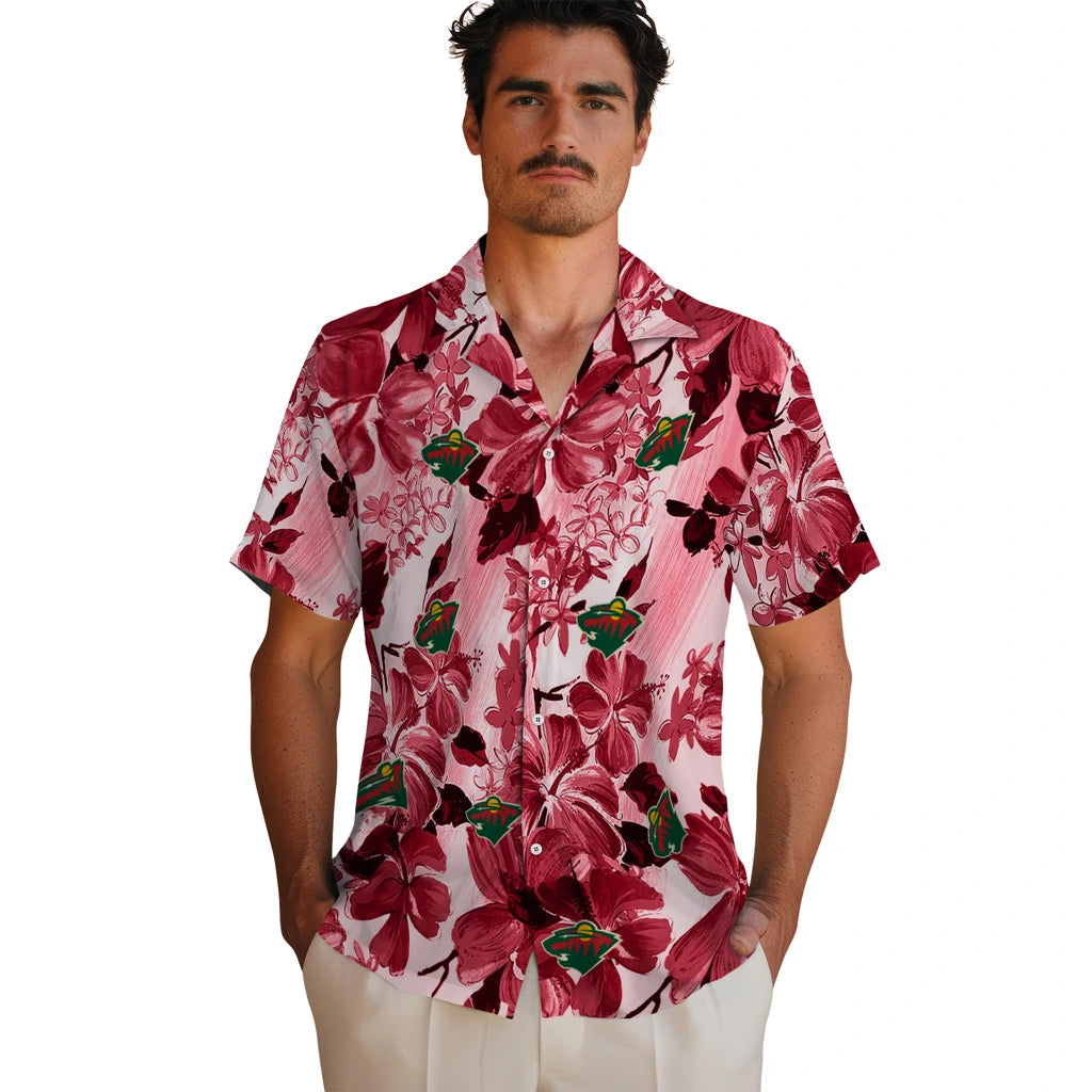 Minnesota Wild Hawaiian Shirt - Hibiscus Arrangement | Hula Hawaiian Shirts