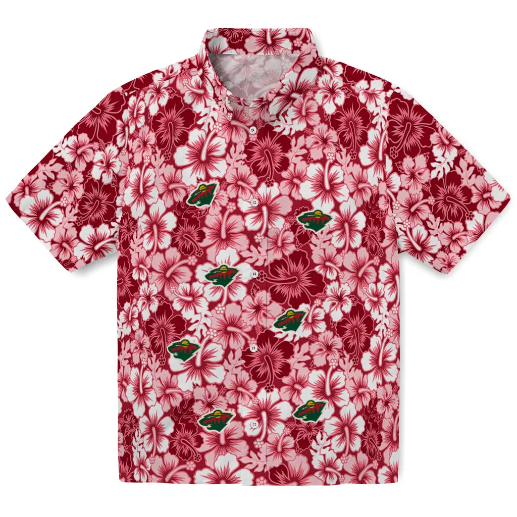 Minnesota Wild Hawaiian Shirt - Hibiscus Blooms | Hula Hawaiian Shirts