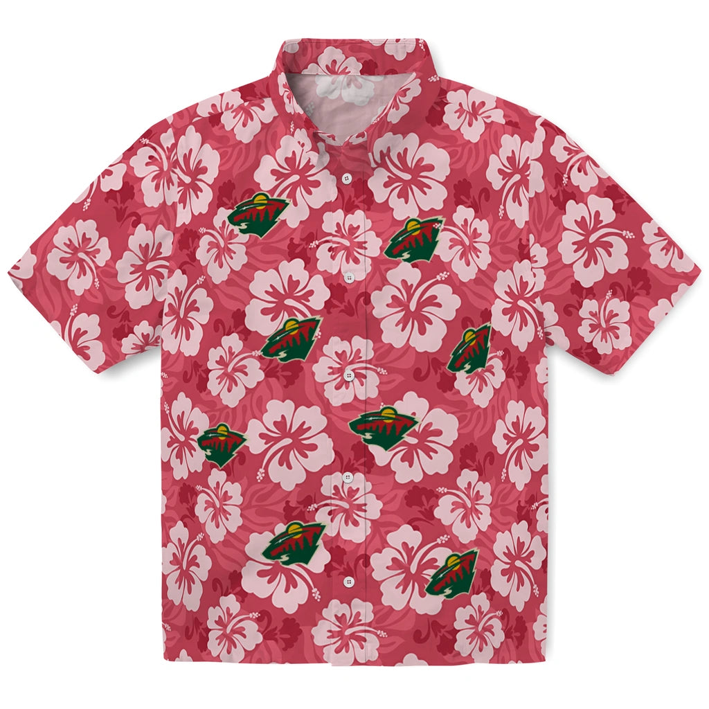 Minnesota Wild Hawaiian Shirt - Hibiscus Cluster | Hula Hawaiian Shirts