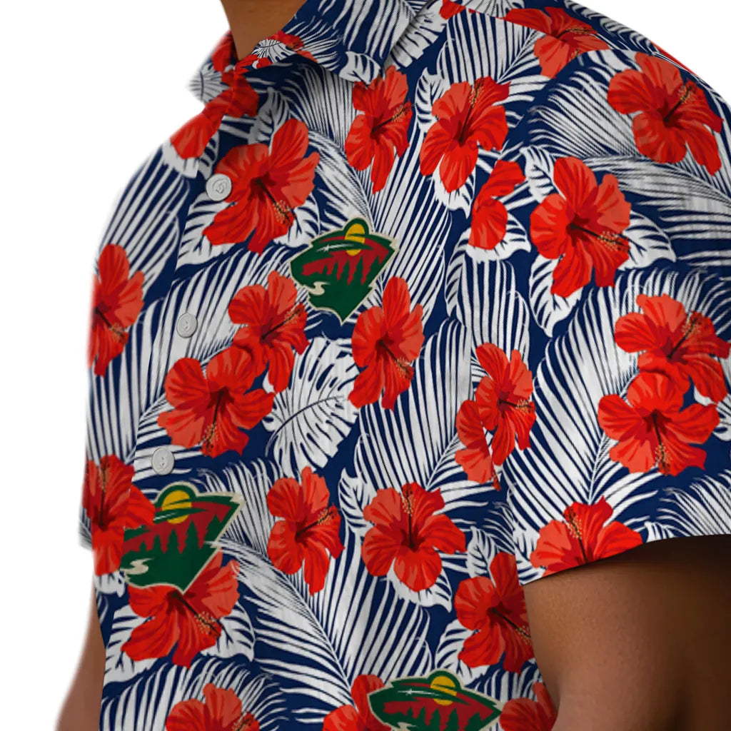 Minnesota Wild Hawaiian Shirt - Hibiscus Fiesta | Hula Hawaiian Shirts