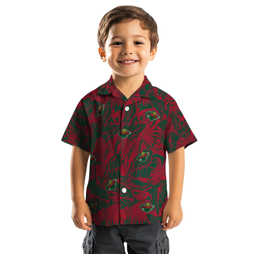 Minnesota Wild Hawaiian Shirt - Monstera Layer | Hula Hawaiian Shirts