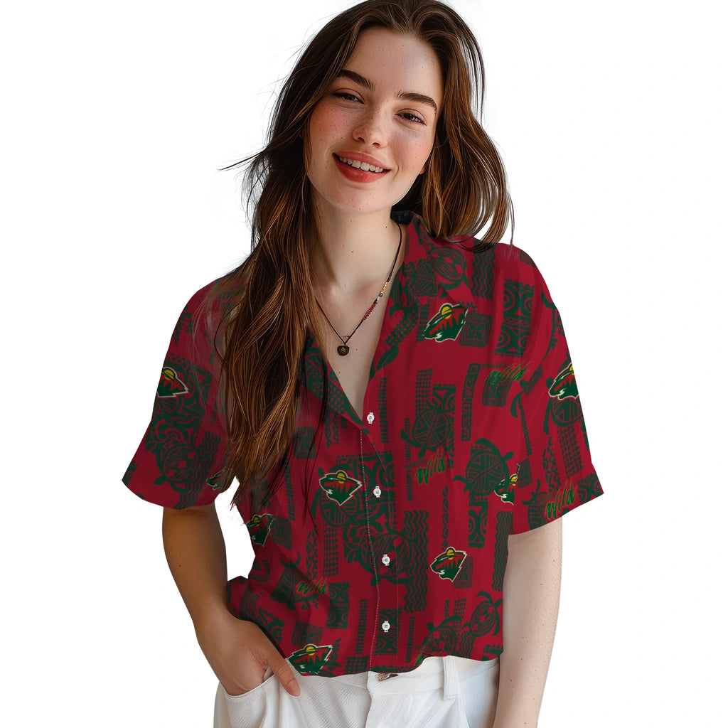 Minnesota Wild Hawaiian Shirt - Turtle Lines | Hula Hawaiian Shirts