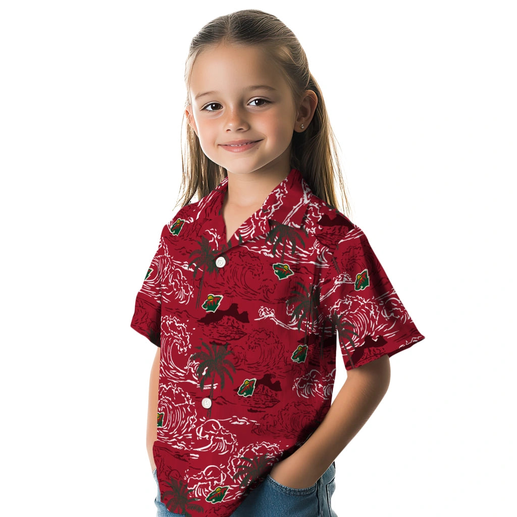 Minnesota Wild Hawaiian Shirt - Wave Palm | Hula Hawaiian Shirts