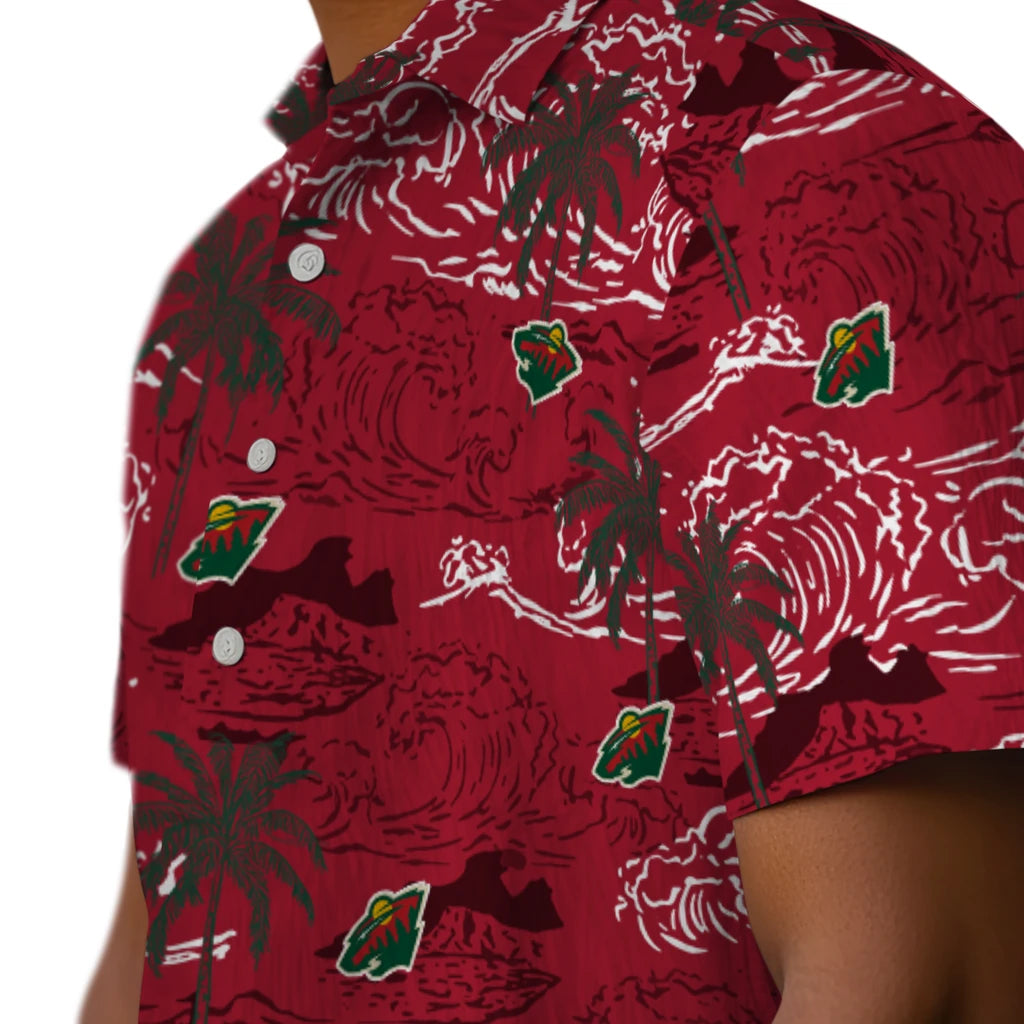 Minnesota Wild Hawaiian Shirt - Wave Palm | Hula Hawaiian Shirts