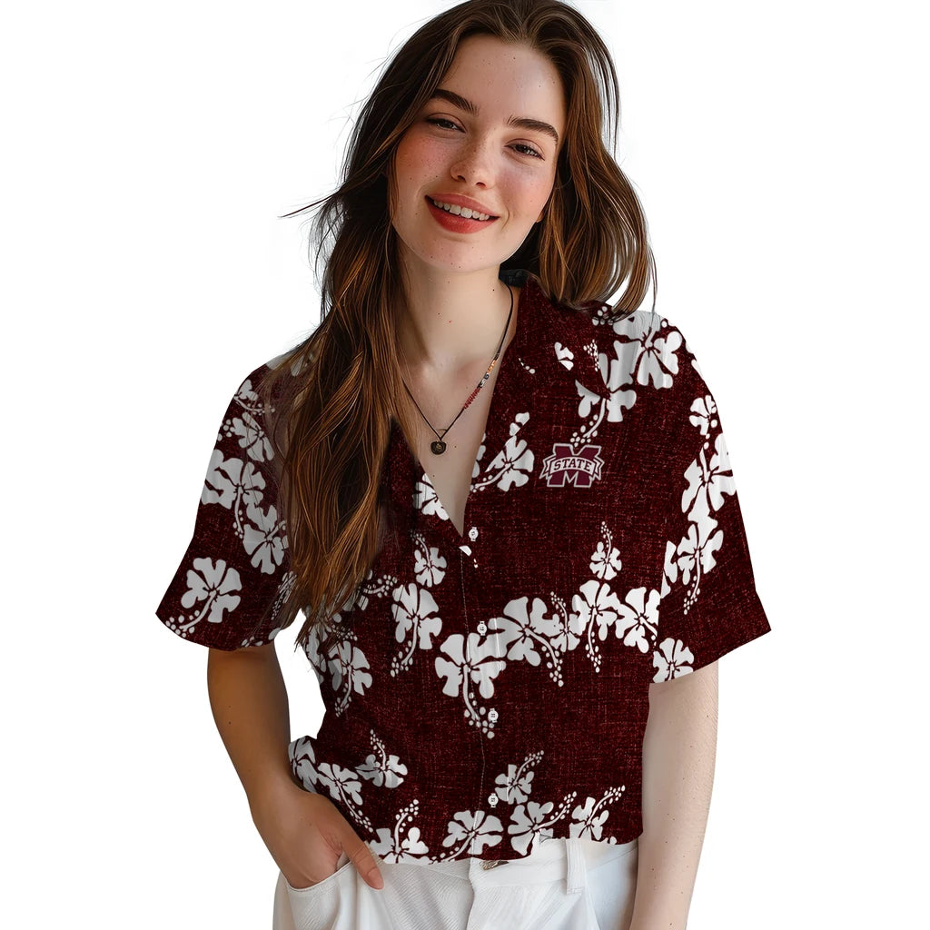 Mississippi State Bulldogs Hawaiian Shirt - 50th State Flower | Hula Hawaiian Shirts