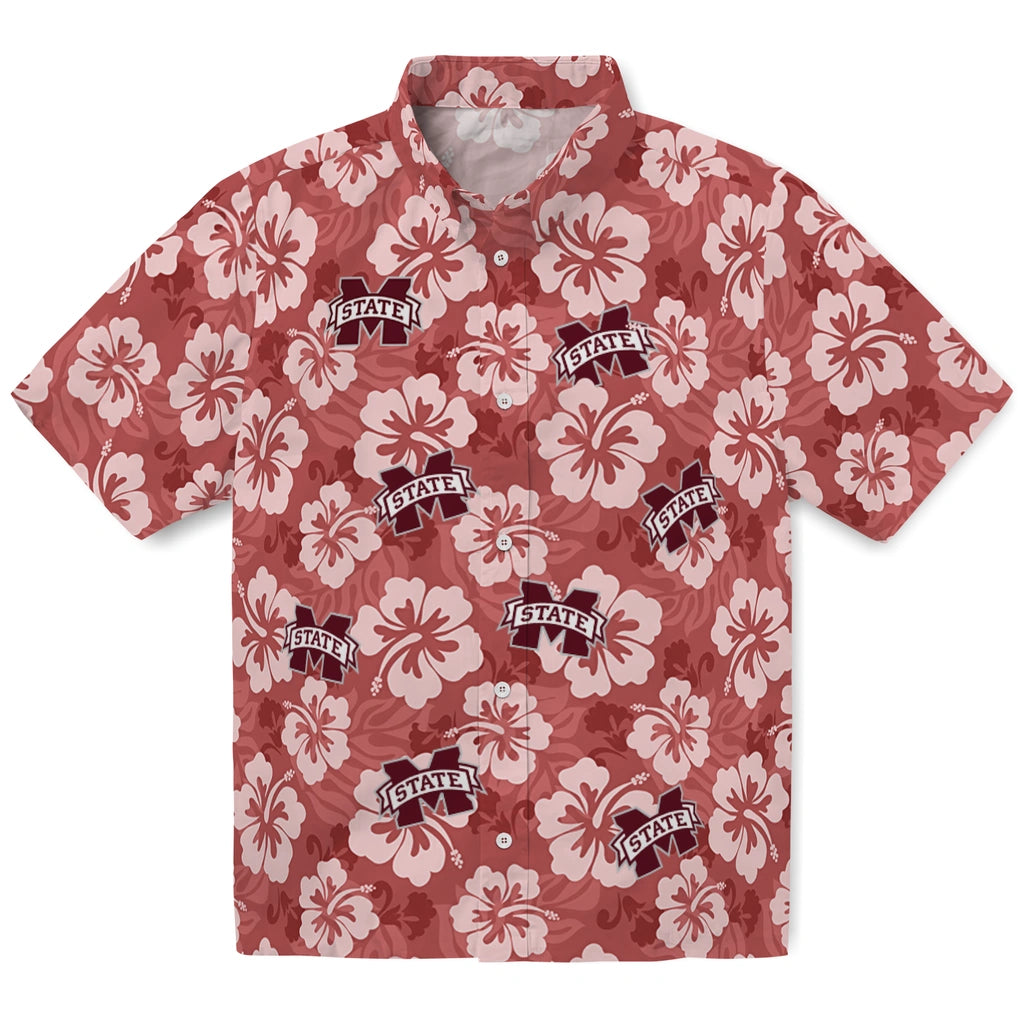 Mississippi State Bulldogs Hawaiian Shirt - Hibiscus Cluster | Hula Hawaiian Shirts