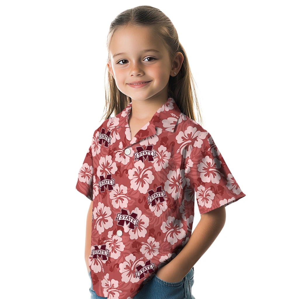Mississippi State Bulldogs Hawaiian Shirt - Hibiscus Cluster | Hula Hawaiian Shirts