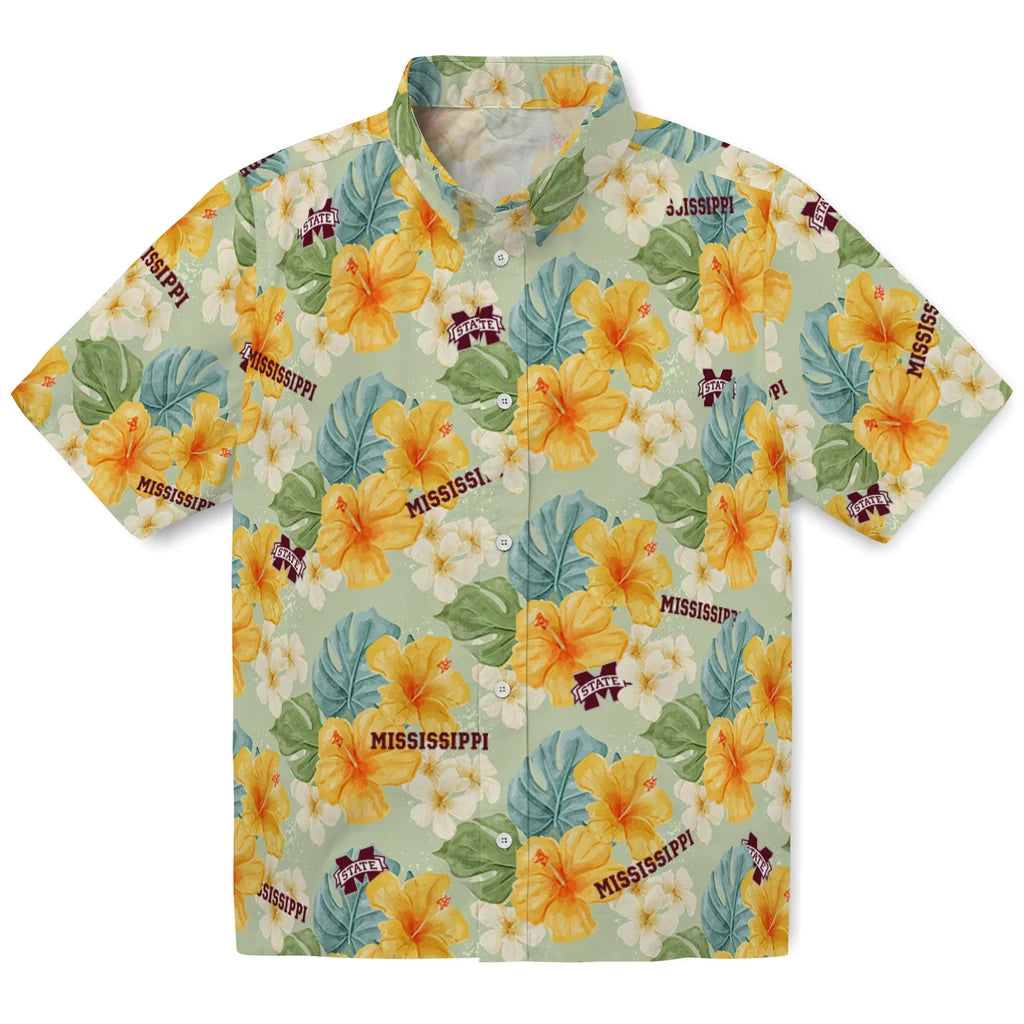 Mississippi State Bulldogs Hawaiian Shirt - Hibiscus Mood | Hula Hawaiian Shirts