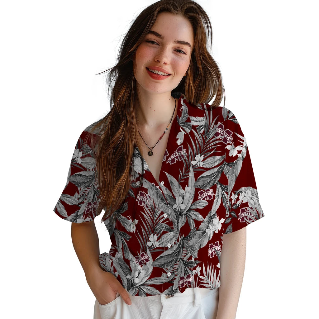 Mississippi State Bulldogs Hawaiian Shirt - Palm Leaves | Hula Hawaiian Shirts
