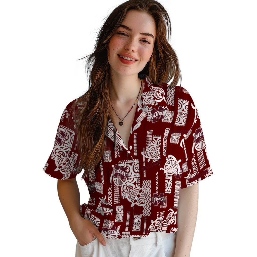 Mississippi State Bulldogs Hawaiian Shirt - Turtle Lines | Hula Hawaiian Shirts