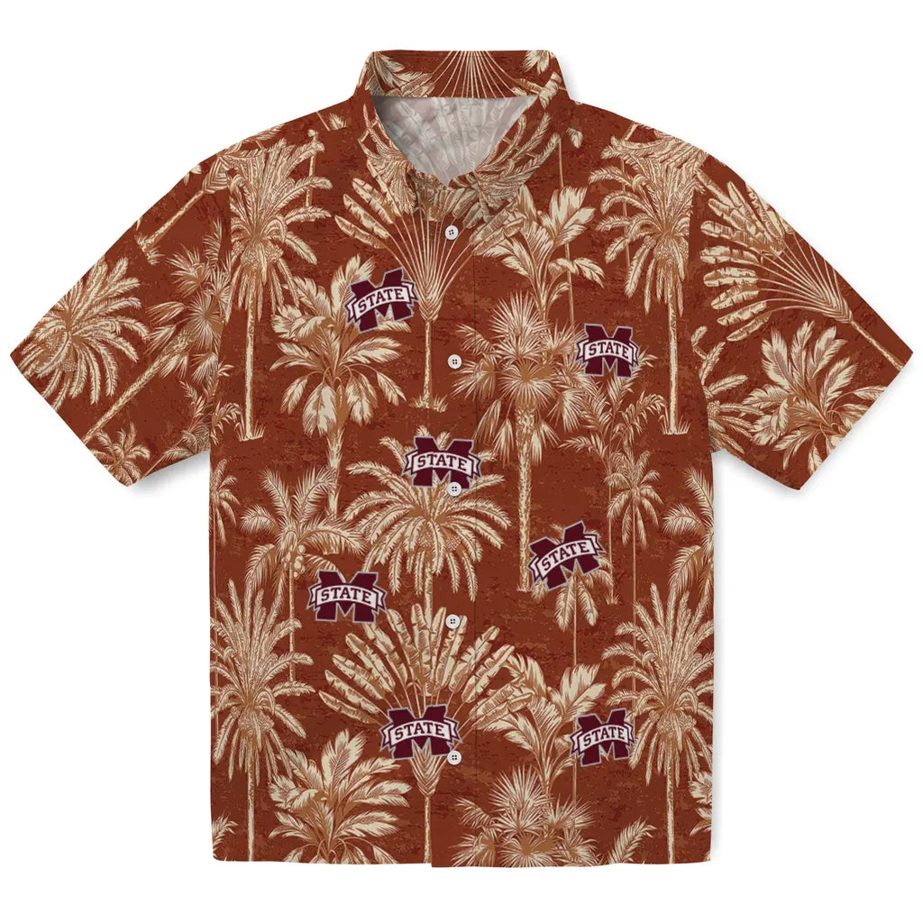 Mississippi State Bulldogs Hawaiian Shirt - Vintage Palm Tree | Hula Hawaiian Shirts