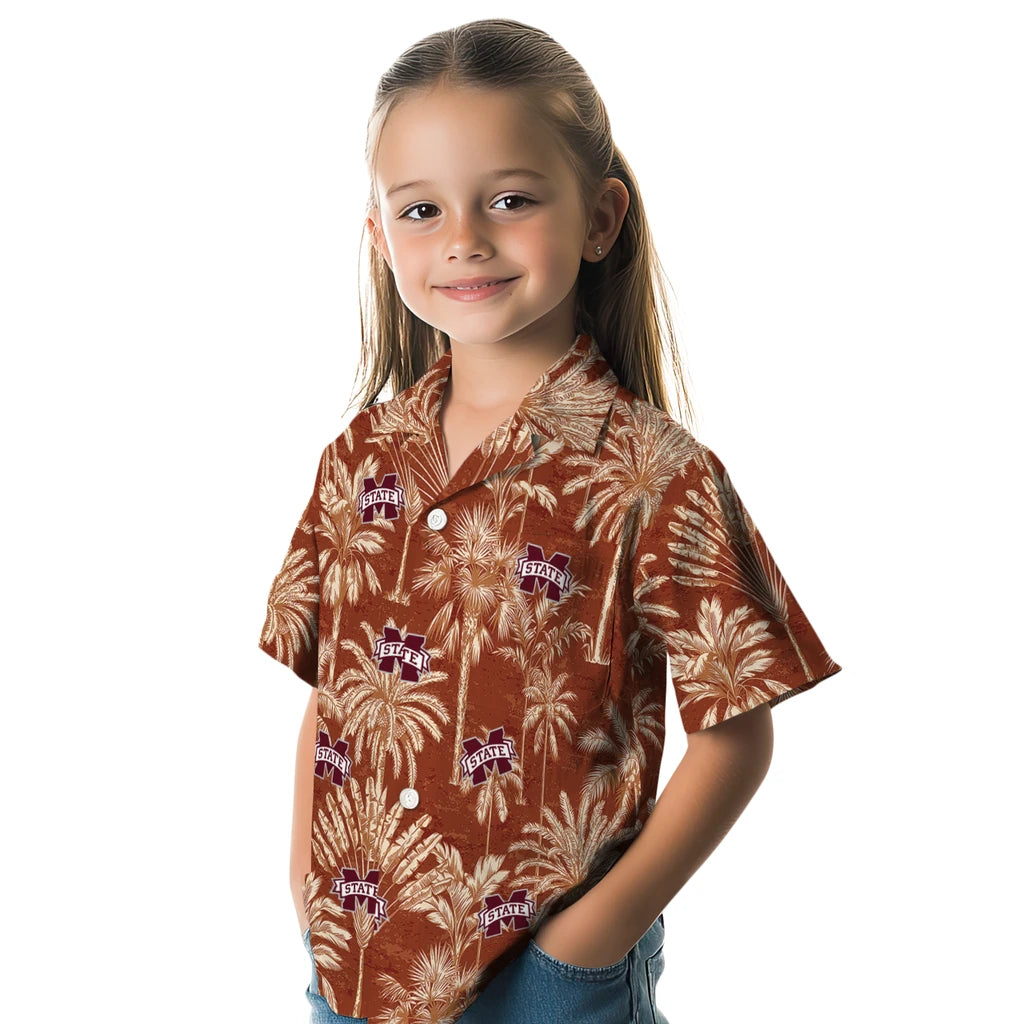 Mississippi State Bulldogs Hawaiian Shirt - Vintage Palm Tree | Hula Hawaiian Shirts