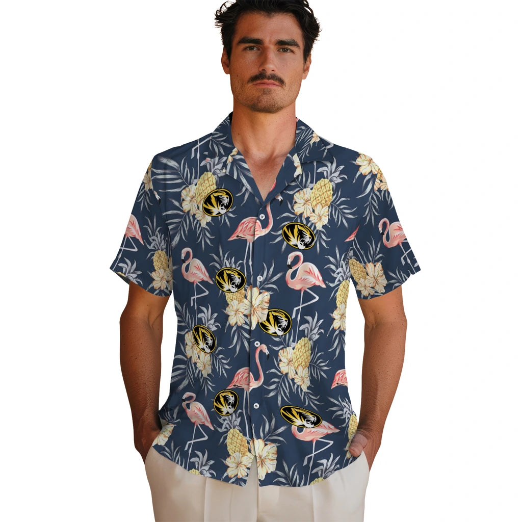 Missouri Tigers Hawaiian Shirt - Flamingo Hibiscus | Hula Hawaiian Shirts