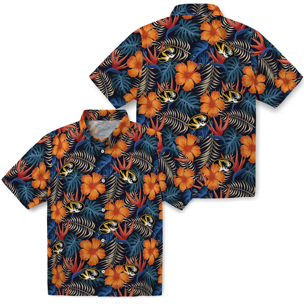 Missouri Tigers Hawaiian Shirt - Hibiscus Foliage | Hula Hawaiian Shirts