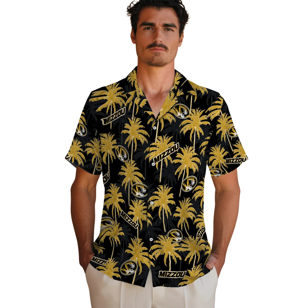Missouri Tigers Hawaiian Shirt - Palm Tree Motif | Hula Hawaiian Shirts