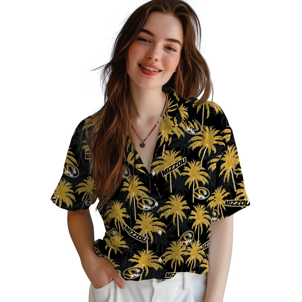 Missouri Tigers Hawaiian Shirt - Palm Tree Motif | Hula Hawaiian Shirts
