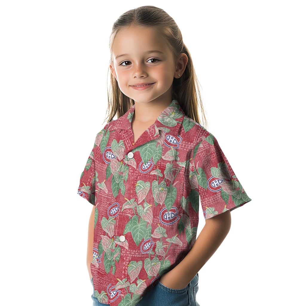 Montreal Canadiens Hawaiian Shirt - Anthurium Overlay | Hula Hawaiian Shirts