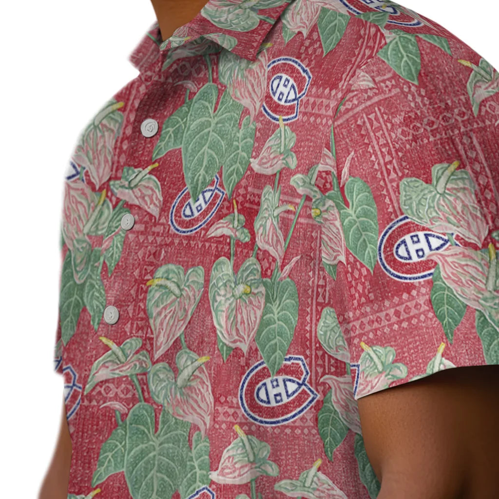 Montreal Canadiens Hawaiian Shirt - Anthurium Overlay | Hula Hawaiian Shirts