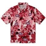 Montreal Canadiens Hawaiian Shirt - Hibiscus Arrangement | Hula Hawaiian Shirts