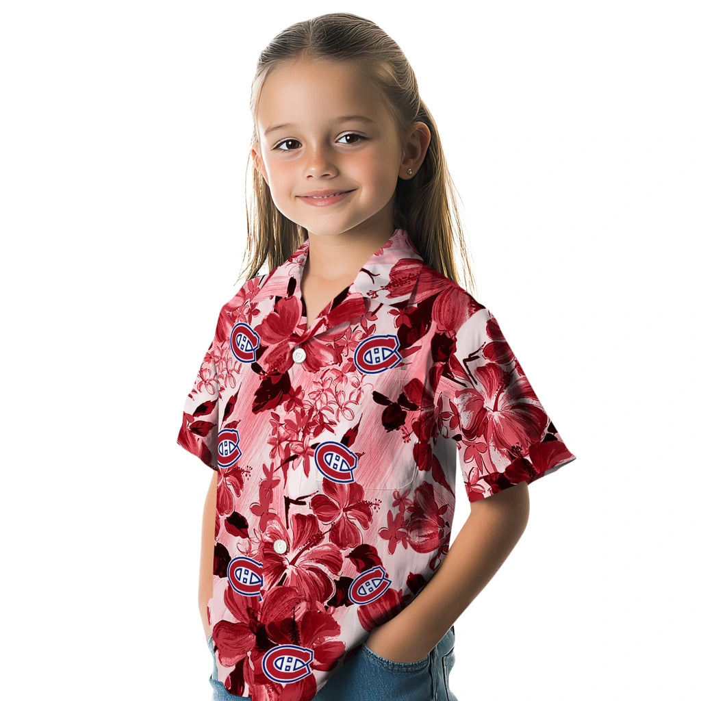 Montreal Canadiens Hawaiian Shirt - Hibiscus Arrangement | Hula Hawaiian Shirts