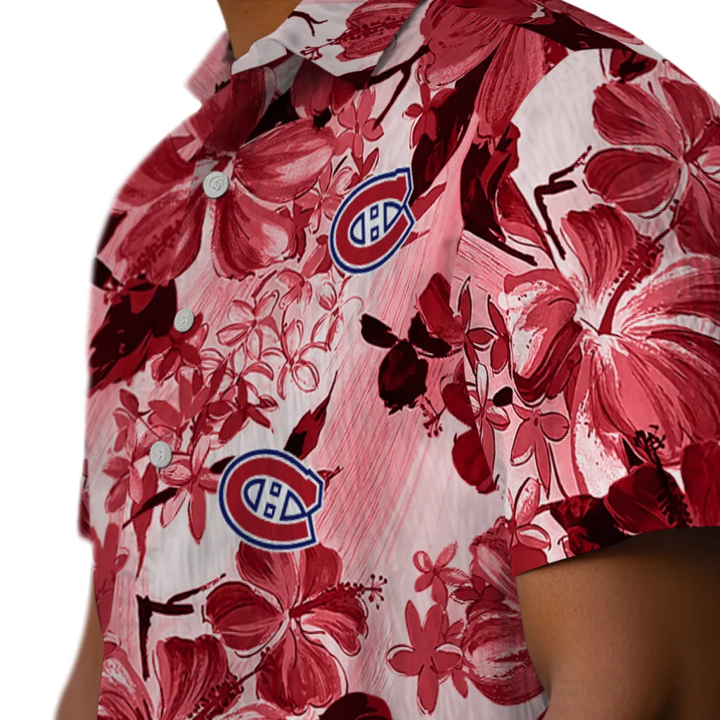 Montreal Canadiens Hawaiian Shirt - Hibiscus Arrangement | Hula Hawaiian Shirts