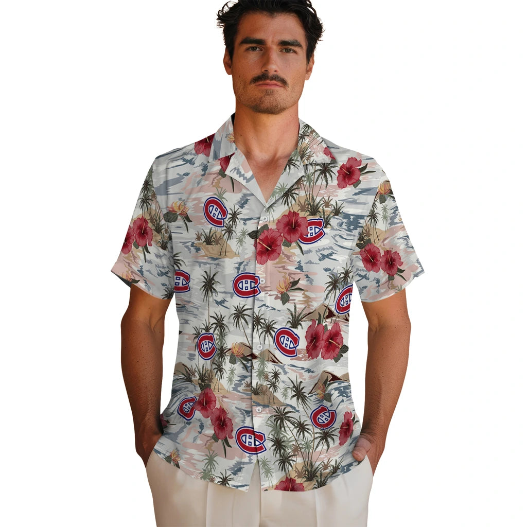 Montreal Canadiens Hawaiian Shirt - Hibiscus Seaside | Hula Hawaiian Shirts