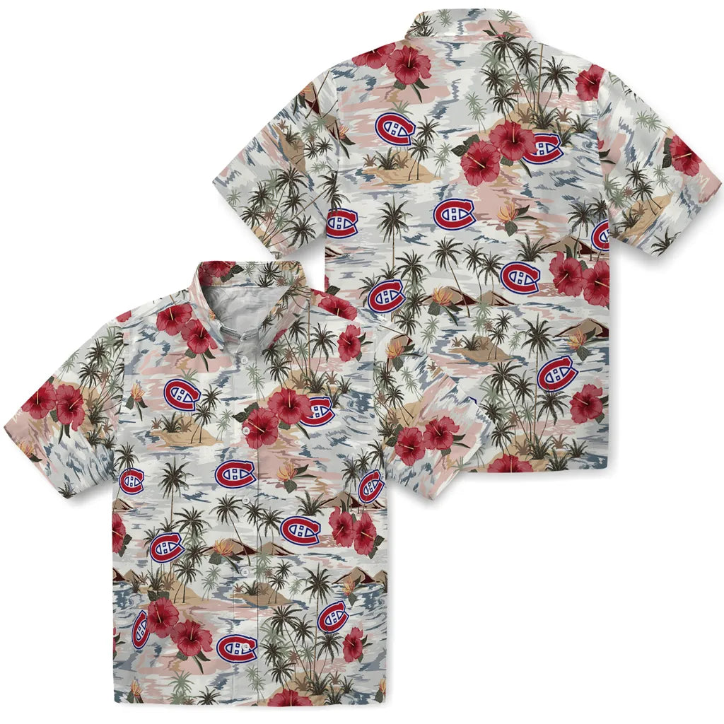 Montreal Canadiens Hawaiian Shirt - Hibiscus Seaside | Hula Hawaiian Shirts