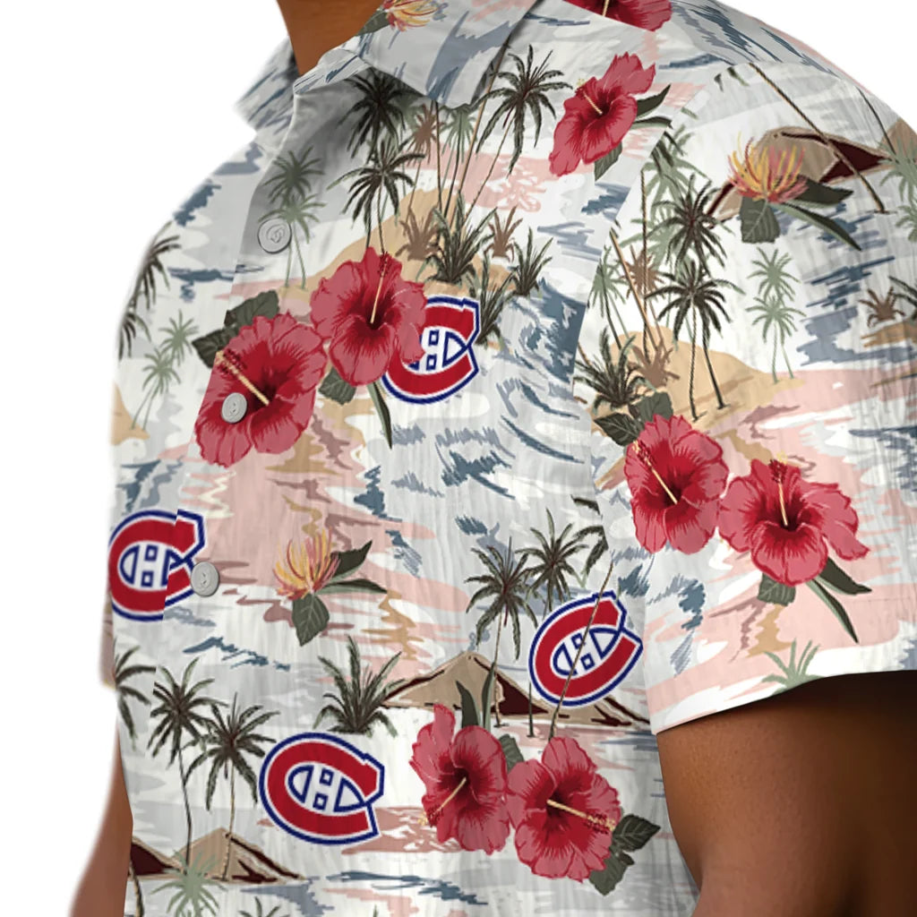 Montreal Canadiens Hawaiian Shirt - Hibiscus Seaside | Hula Hawaiian Shirts