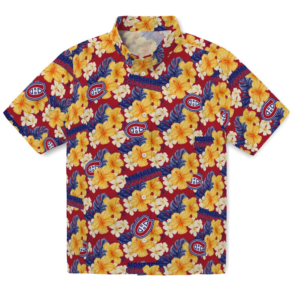 Montreal Canadiens Hawaiian Shirt - Hibiscus Tropics | Hula Hawaiian Shirts