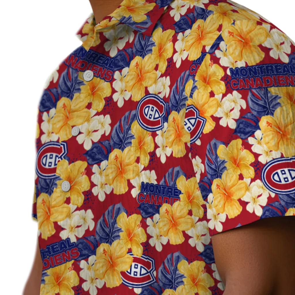 Montreal Canadiens Hawaiian Shirt - Hibiscus Tropics | Hula Hawaiian Shirts
