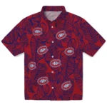 Montreal Canadiens Hawaiian Shirt - Leaf Outline | Hula Hawaiian Shirts