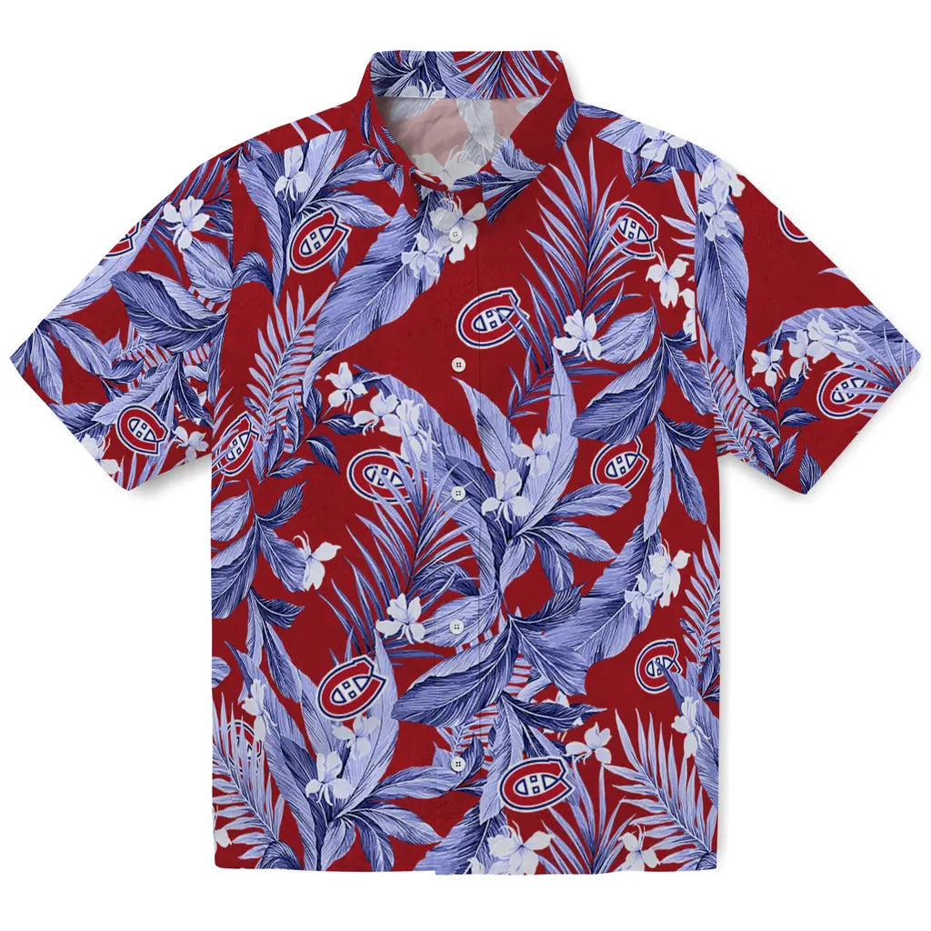Montreal Canadiens Hawaiian Shirt - Palm Leaves | Hula Hawaiian Shirts