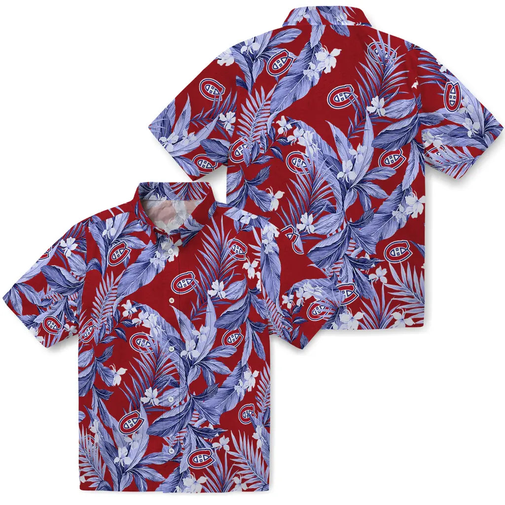 Montreal Canadiens Hawaiian Shirt - Palm Leaves | Hula Hawaiian Shirts