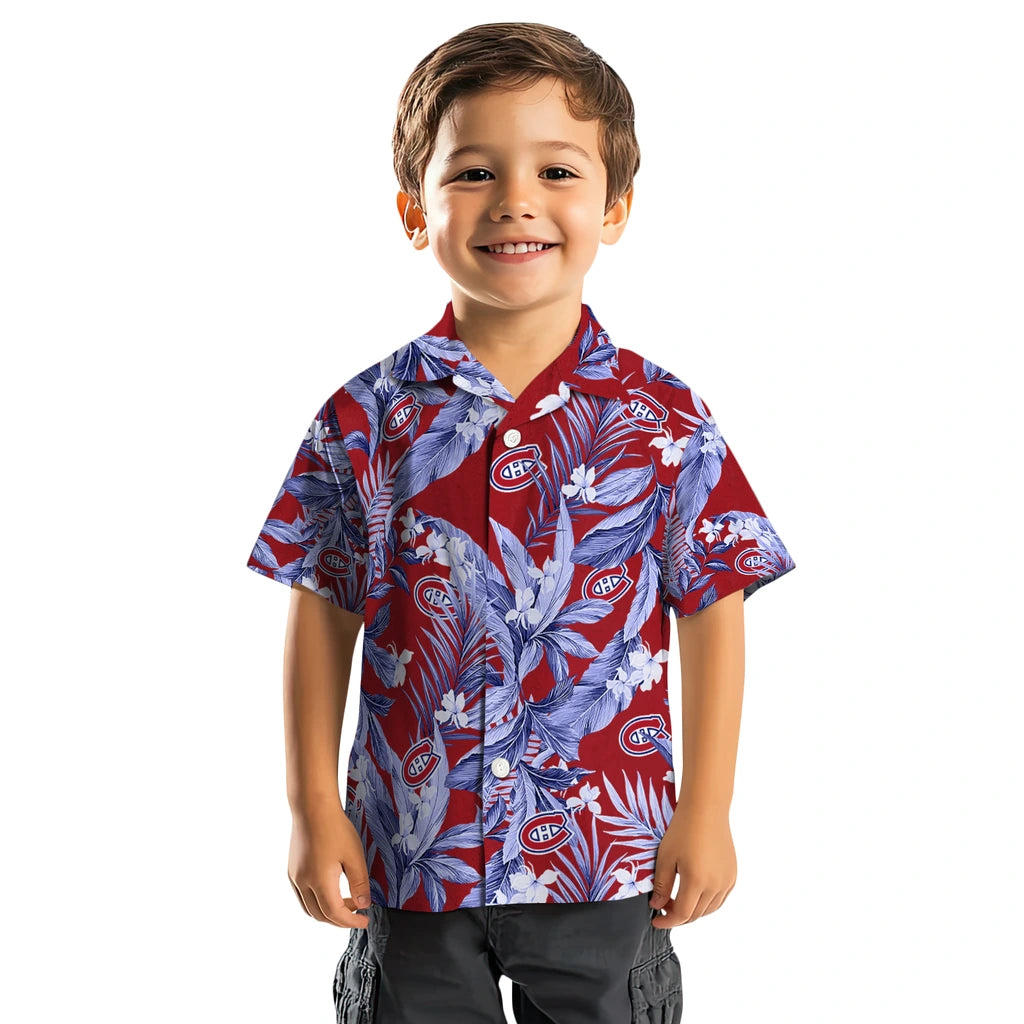 Montreal Canadiens Hawaiian Shirt - Palm Leaves | Hula Hawaiian Shirts