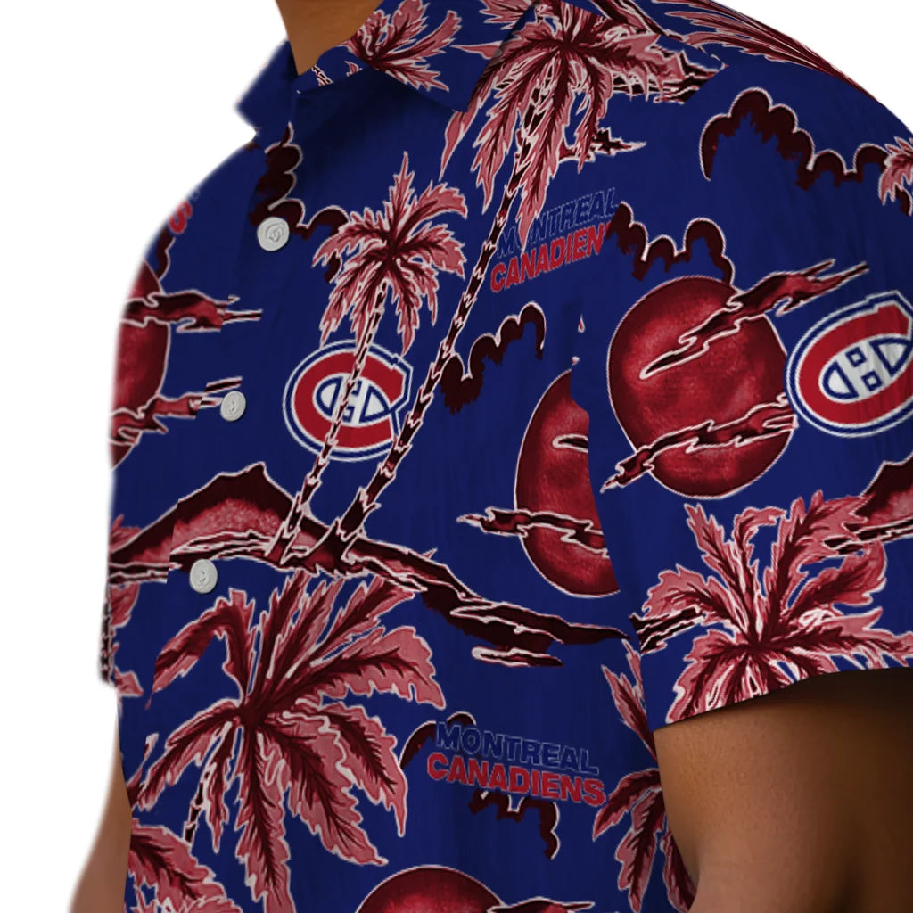 Montreal Canadiens Hawaiian Shirt - Palm Sunset | Hula Hawaiian Shirts