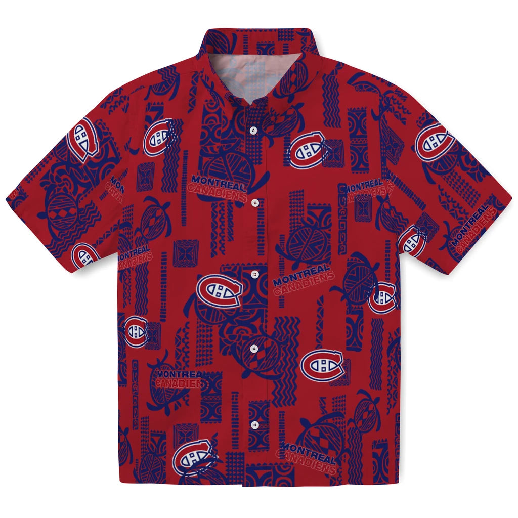 Montreal Canadiens Hawaiian Shirt - Turtle Lines | Hula Hawaiian Shirts