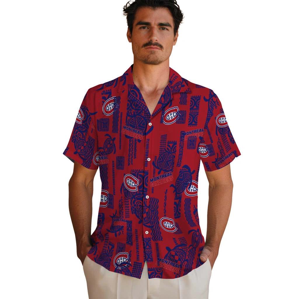 Montreal Canadiens Hawaiian Shirt - Turtle Lines | Hula Hawaiian Shirts