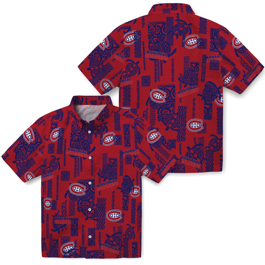 Montreal Canadiens Hawaiian Shirt - Turtle Lines | Hula Hawaiian Shirts