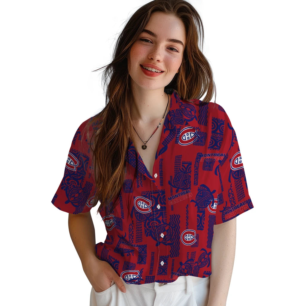 Montreal Canadiens Hawaiian Shirt - Turtle Lines | Hula Hawaiian Shirts