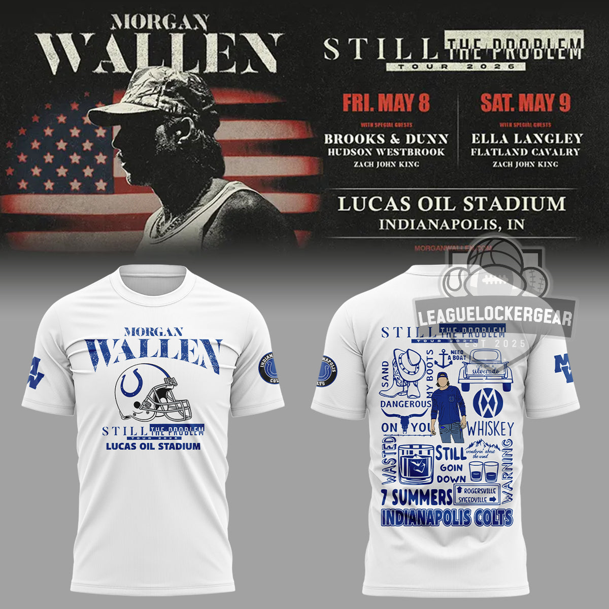 Morgan Wallen Indianapolis Colts Still The Problem Tour 2026 T-Shirt - LeagueLockerGear
