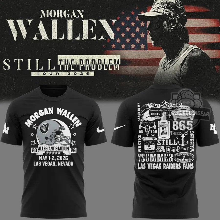 Morgan Wallen Las Vegas Raiders Still The Problem Tour 2026 T-Shirt - LeagueLockerGear