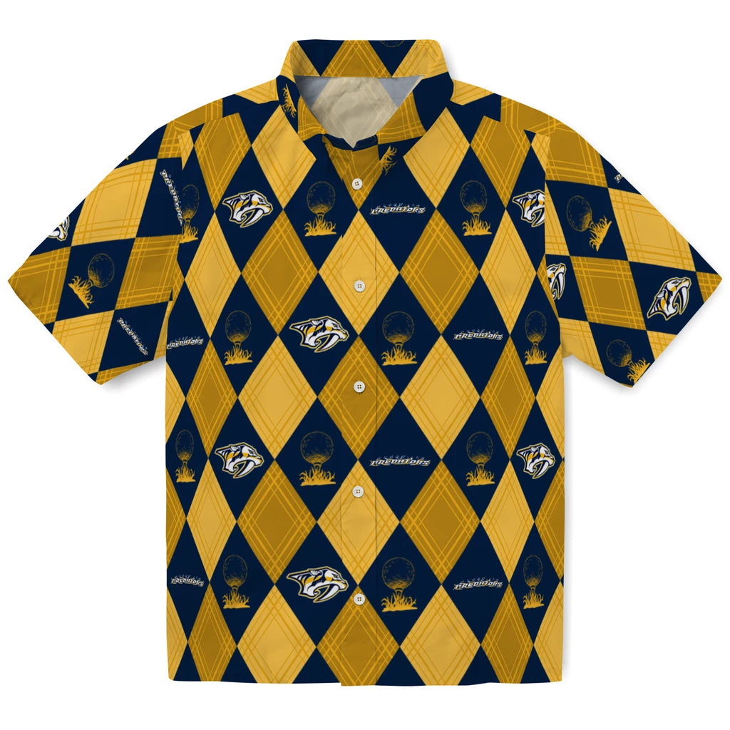 Nashville Predators Hawaiian Shirt - Golfing Plaid | Hula Hawaiian Shirts