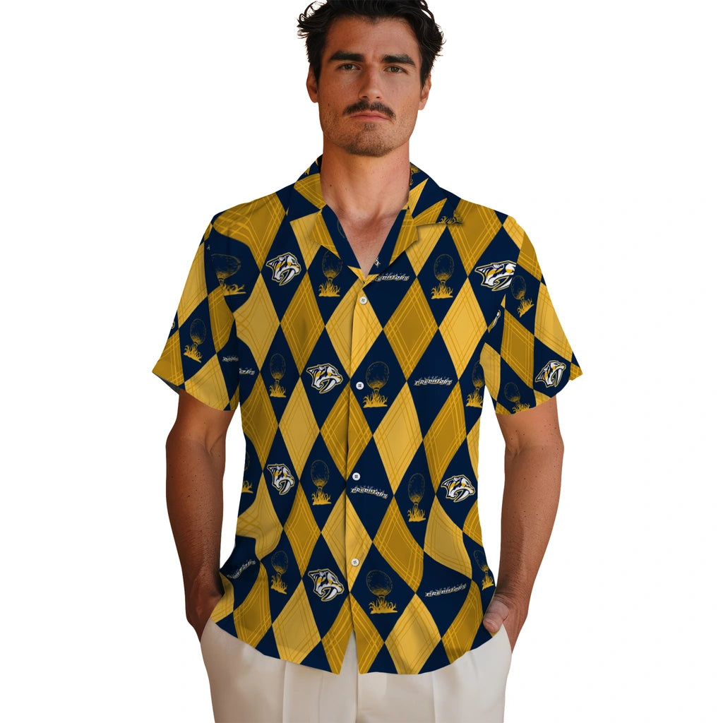 Nashville Predators Hawaiian Shirt - Golfing Plaid | Hula Hawaiian Shirts