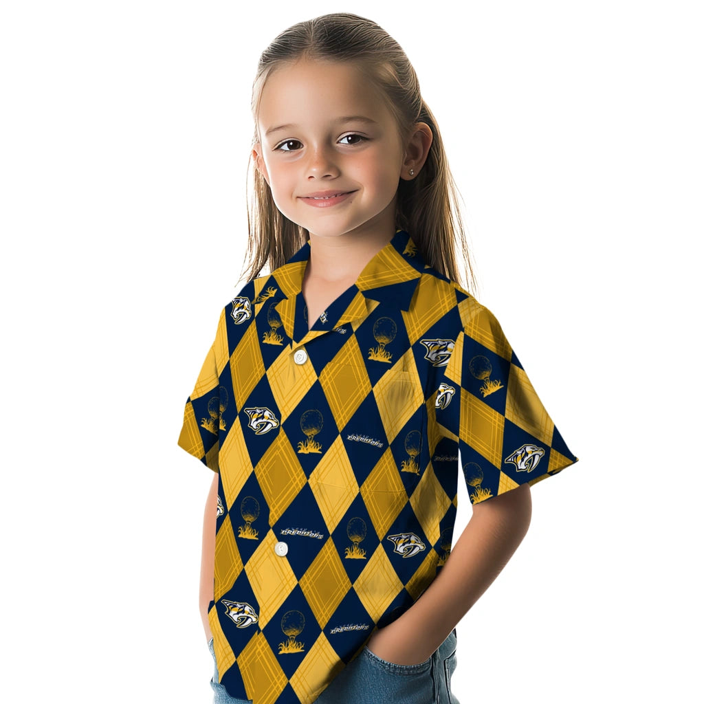 Nashville Predators Hawaiian Shirt - Golfing Plaid | Hula Hawaiian Shirts