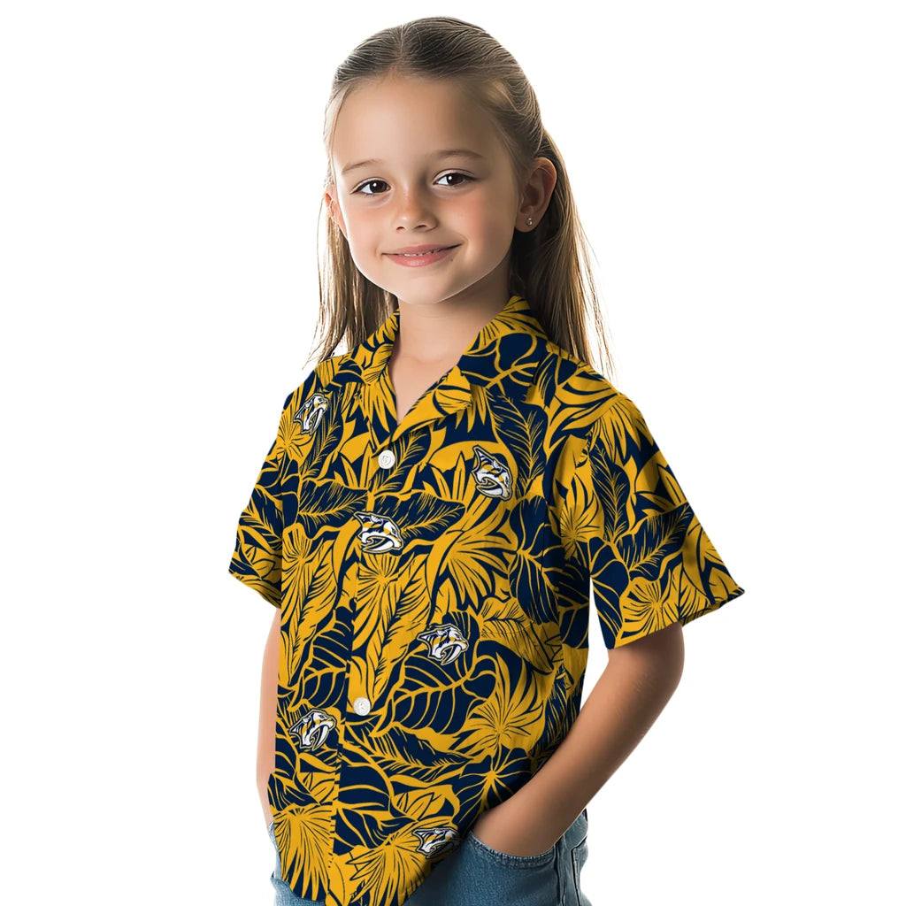 Nashville Predators Hawaiian Shirt - Monstera Layer | Hula Hawaiian Shirts