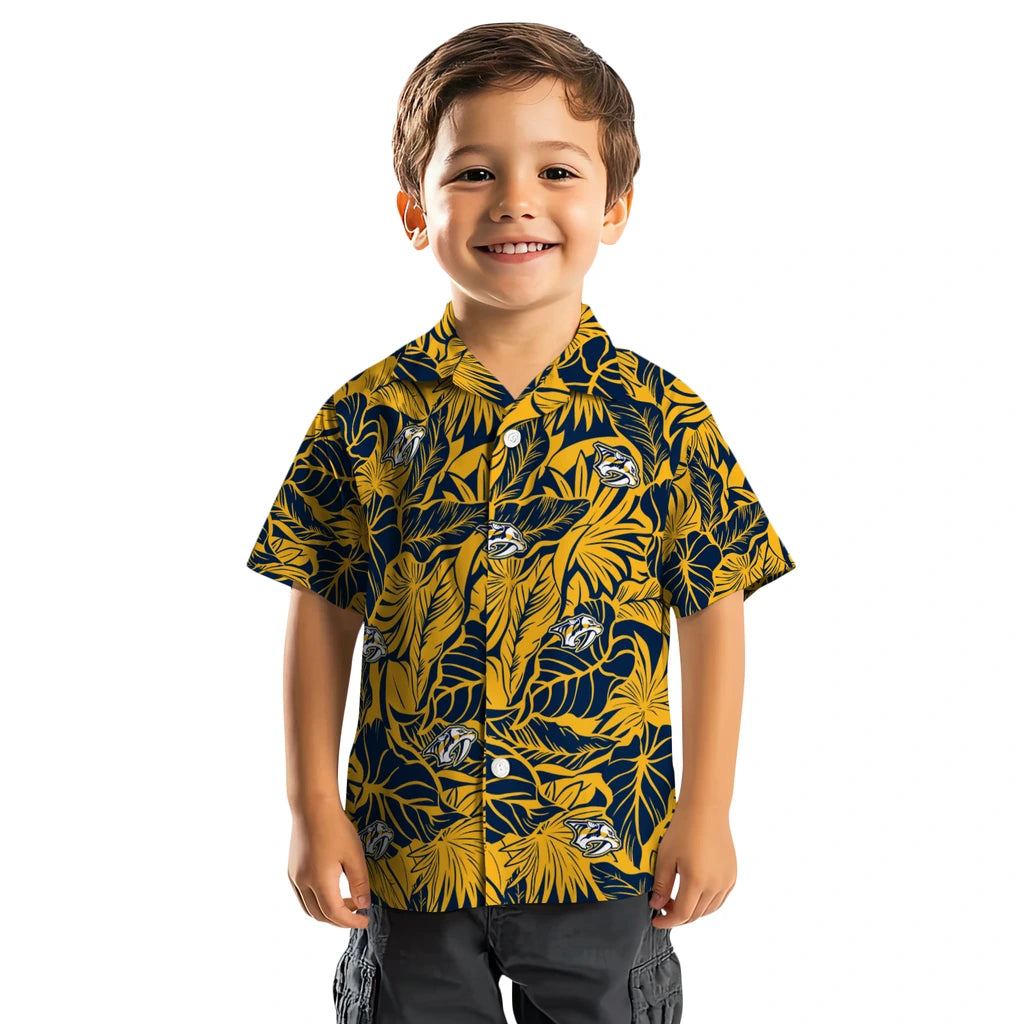 Nashville Predators Hawaiian Shirt - Monstera Layer | Hula Hawaiian Shirts
