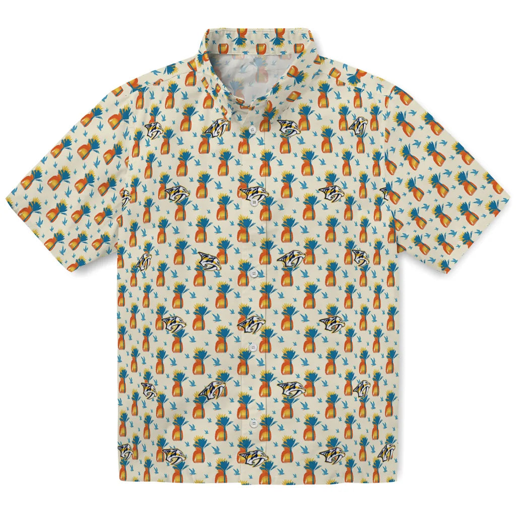 Nashville Predators Hawaiian Shirt - Pineapple Delight | Hula Hawaiian Shirts